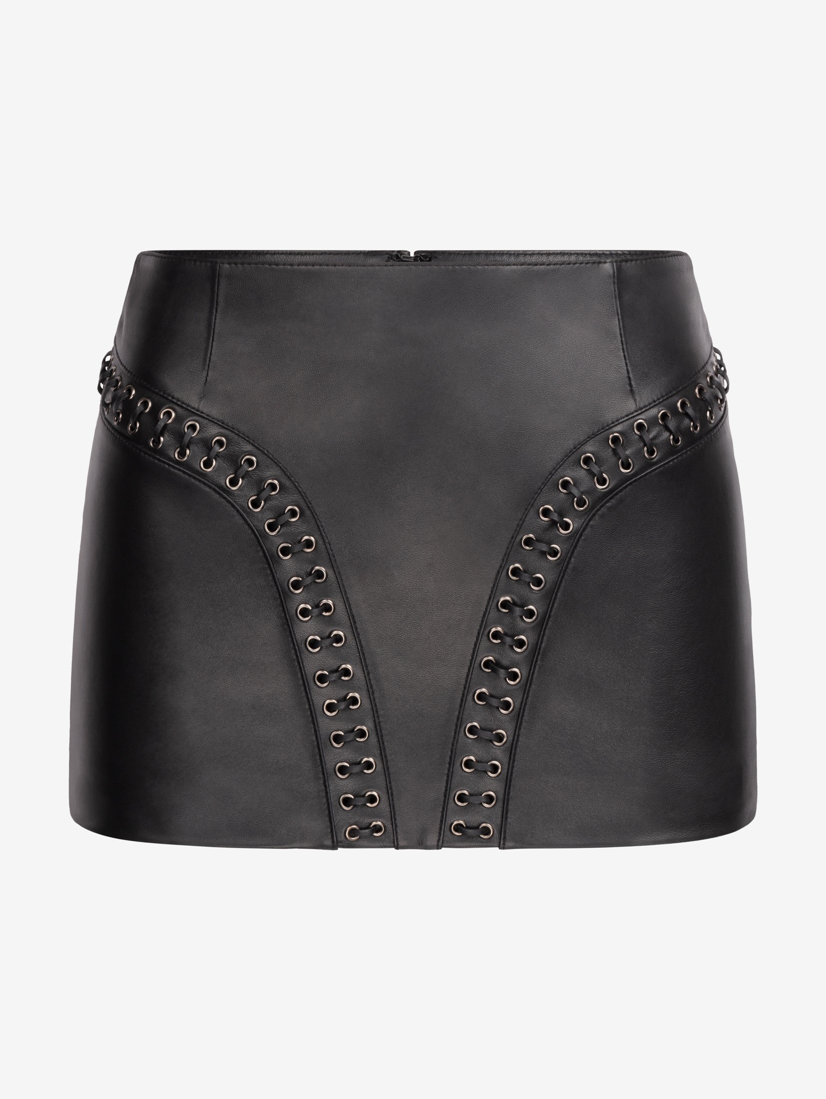 Lambskin leather mini skirt best sale