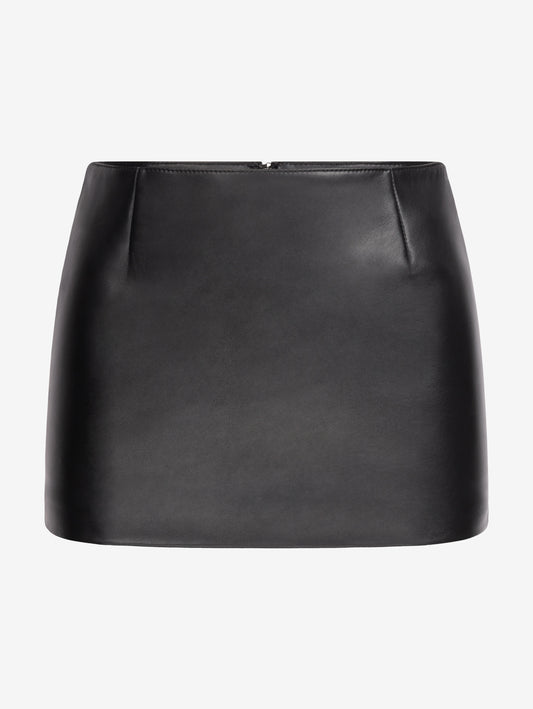 BLACK MINI SKIRT IN LAMBSKIN